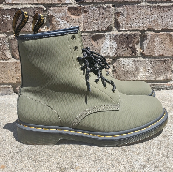 Dr. Martens Shoes | Dr. Martens 1460 Broder 8 Hole Boots Olive Mens Size 10 Womens Size 11 Leather | Color: Green | Size: Mens Size 10 Us,Womens Size